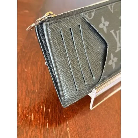LOUIS VUITTON Coin Card Holder Wallet in Black Eclipse Monogram - Picture 7 of 11